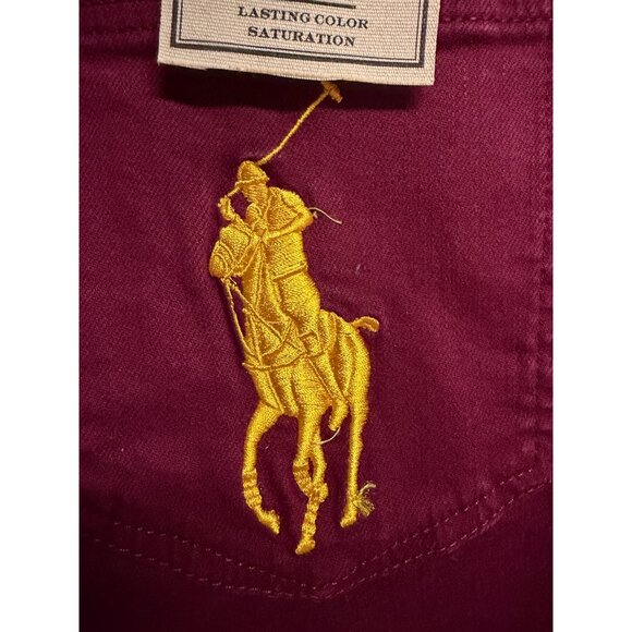 Polo Ralph Lauren Women 27 Thompkins Ankle Skinny Maroon Stretch 5 Pocket New - Picture 6 of 9